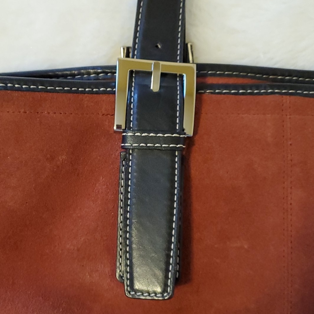 Preston & York Rust Suede & Leather Handbag - Picture 5 of 12